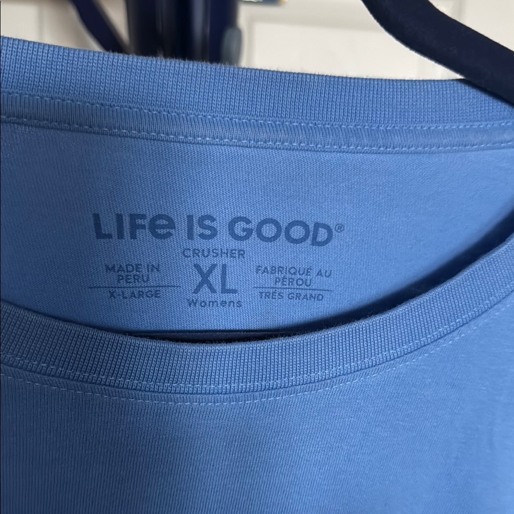 Life is Good Women's lacrosse long sleeve Blue T-Shirt. XL - Picture 2 of 4
